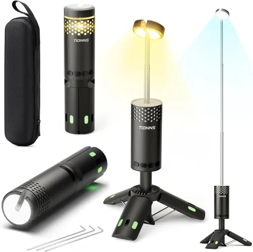 Vista 11 de Luces de Camping Recargables, Linterna de Camping Desmontable con Soporte, Lámpara de Campamento Telescópica Impermeable, Luz de Trabajo Magnética