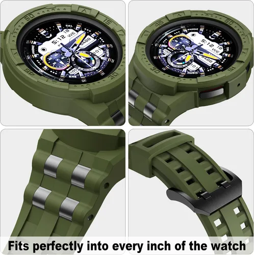 Vista 5 de Funda Compatible con Correa de Banda para Samsung Galaxy Watch 5 Pro con Estuche para Galaxy 5 Pro 45mm 2022 Hombre