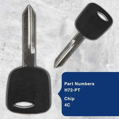 Vista 4 de Llave lisa con chip transpondedor, repuesto para 4C, de KeylessOption, Negro