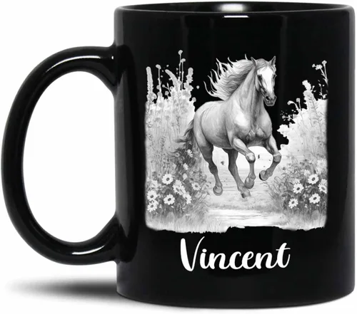 Vista 10 de Taza de café negra con diseño de oso de lápiz personalizada, regalo para los amantes de los osos, mamá y papá, taza de café de oso con dibujos