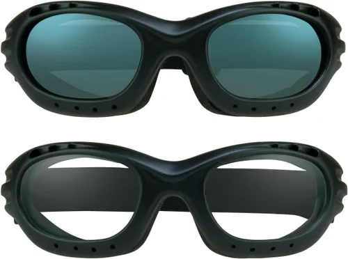 Vista 23 de Bikershades Gafas de Seguridad para Motocicleta para Hombre y Mujer. Lentes Polarizadas, Humo, Azul Espejado u Naranja, Lentes Amarillos