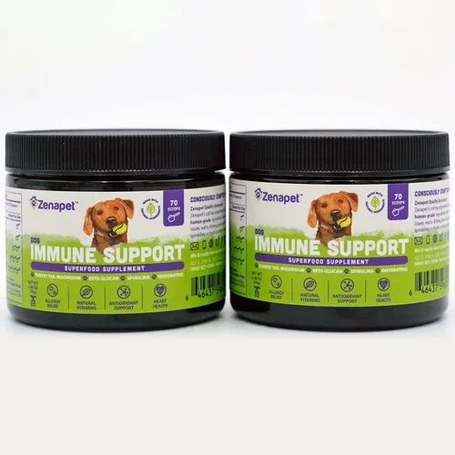 Vista 9 de Polvo de apoyo inmunológico para perros, cola de pavo, espirulina y beta-glucano, apoya un sistema inmunológico saludable y digestión, grado humano