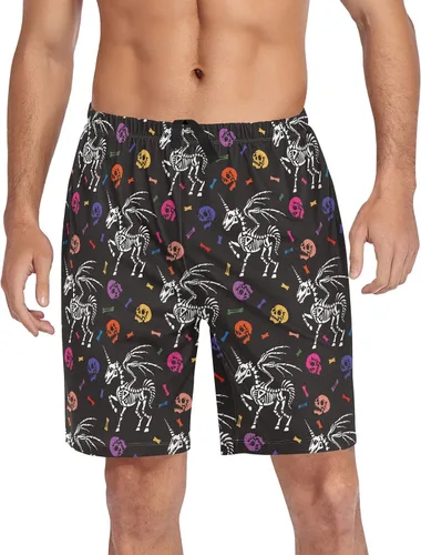 Vista 19 de Ollabaky Pantalones cortos de pijama para hombre Pjs partes inferiores pantalones cortos para dormir ropa de descanso pantalones de pijama