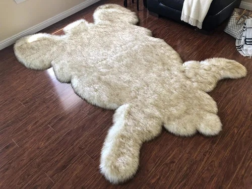 Vista 26 de LAMBZY - Alfombra de piel de oveja sintética súper suave hipoalergénica sedosa, estilo peluche de oso, para sala de estar, habitación de niños, sofá