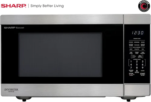 Vista 11 de SHARP Horno microondas para encimera con plato giratorio extraíble de 16.5 pulgadas, 1200 vatios, 2.2 pies cúbicos, acero inoxidable Acero