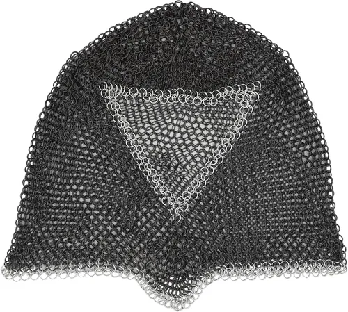 Vista 24 de Armory Replicas Medieval Chainmail Coif Armor, Mild Steel, 18.75 Inches Silver