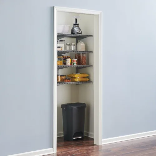 Vista 4 de Rubbermaid Sistema de estantes de organización de despensa de 36 pulgadas, montaje directo en pared, 4 estantes y kit de accesorios de montaje