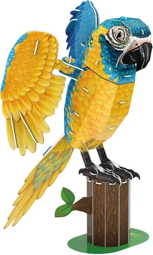 Vista 7 de ASSYME DS1097h Macaw Papercraft, No Glue Tools, Elementary School Students, Craft Kit, Easy for Ages 8 and Up