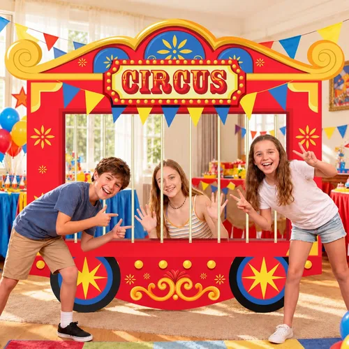 Vista 5 de Kit de recortes de cartón para decoración de fiesta de circo