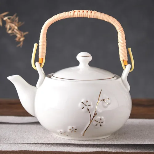 Vista 7 de DUJUST Tetera Japonesa Tradicional, Tetera de Porcelana Negra China con Infusor de Acero Inoxidable, Hermosa Tetera Asiática para Adultos, Amante