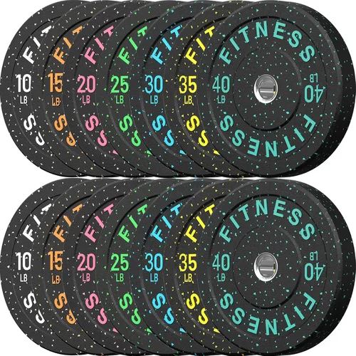 Vista 27 de HANDBODE 2-Inch High-Bounce Bumper Plates, Olympic Weight Set, 10-650 lb