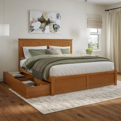 Vista 16 de Atlantic Furniture Nantucket - Cama de plataforma con 2 cajones de cama urbana Espresso