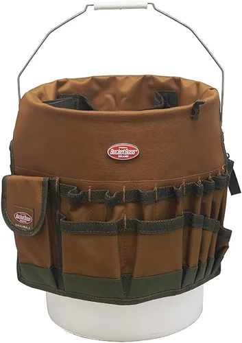 Vista 2 de Bucket Boss The Bucketeer - Organizador de herramientas de cubo en marrón, 10030 y cuero personalizado EasySeat Asiento de cubo de plástico ligero