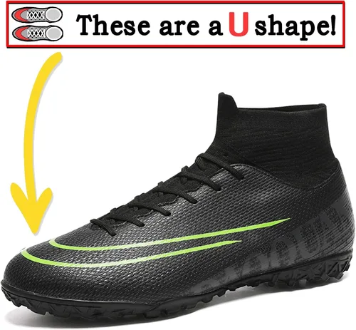 Vista 3 de Qzzsmy Tenis profesionales de fútbol para hombre, para interiores y exteriores, para competición, entrenamiento, atléticos, para niños grandes