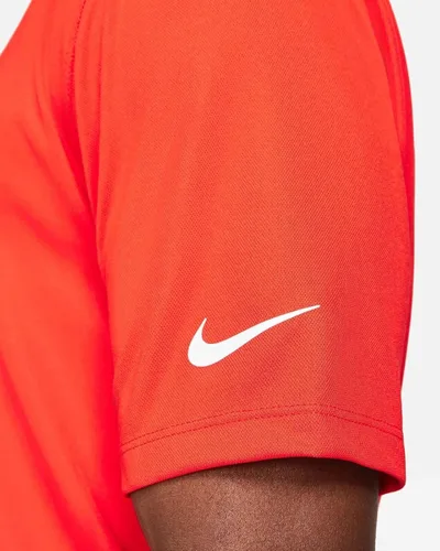 Vista 3 de Nike Polo de golf Victory para hombre, Anaranjado de uniformeBlanco