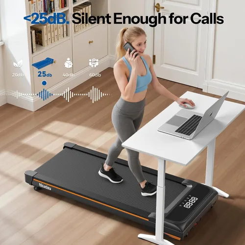 Vista 3 de Niceday Walking Pad Under Desk with 10% 9-Level Auto Incline, 3HP Super Quiet Under Desk Treadmill for Home Office, Compact Treadmills for Home