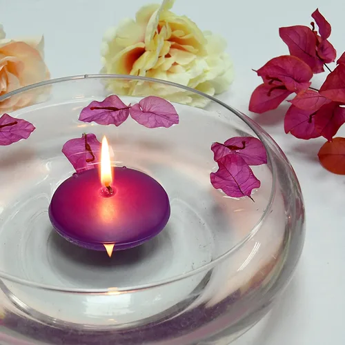 Vista 4 de Velas flotantes moradas de 3 pulgadas