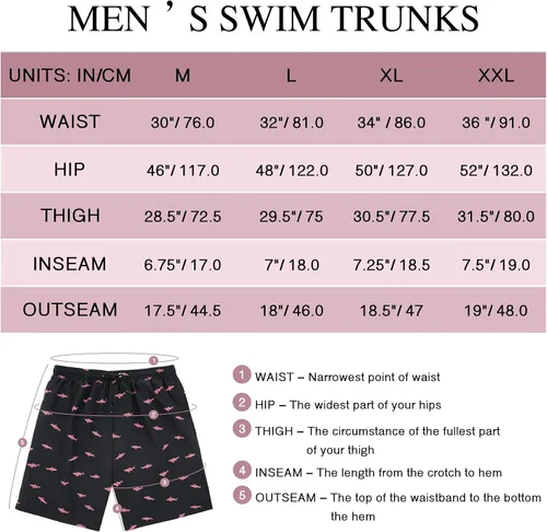 Vista 7 de Zando Traje de baño para hombre, pantalones cortos de playa de secado rápido para hombre, trajes de baño para playa, pantalones cortos de natación