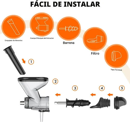 Vista 6 de Accesorio de exprimidor de masticación para batidora de pie KitchenAid, máquina de exprimidor de prensado en frío, accesorio de exprimidor