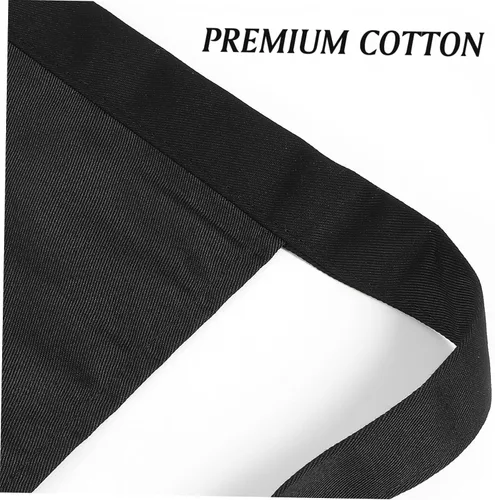 Vista 9 de ULTECHNOVO Delantal de trabajo unisex para mujer y hombre, delantal de cocina con bolsillos dobles, cintura corta, color blanco, 27.6x19.3 in, Negro