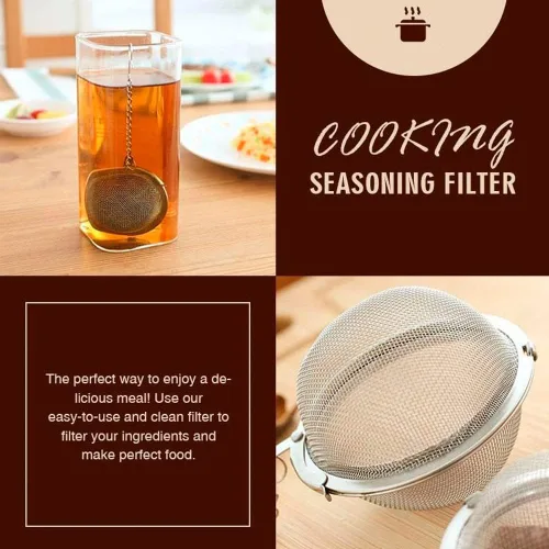 Vista 5 de Colador de bolas de té – 2 piezas de acero inoxidable, bolas de té, infusores de té de 2.1 pulgadas para té más pronunciado, té suelto, infusor
