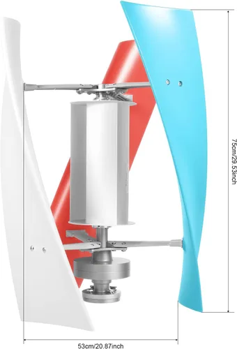 Vista 7 de Kit generador de turbina eólica 400 W 12V 3 aspas vertical espiral generador de turbina eólica Kit generador de turbina de viento freno