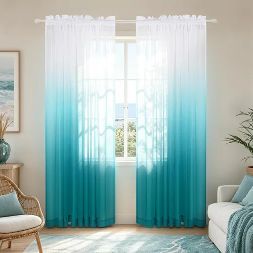 Vista 28 de KOUFALL Cortinas de ventana de baño para ducha, juego de 2 paneles de cortinas cortas transparentes en blanco y negro para cocina, dormitorio