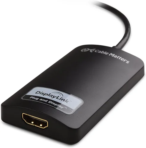 Vista 5 de Cable Matters SuperSpeed, adaptador USB 3.0/2.0 a HDMI/DVI para Windows y Mac., Negro