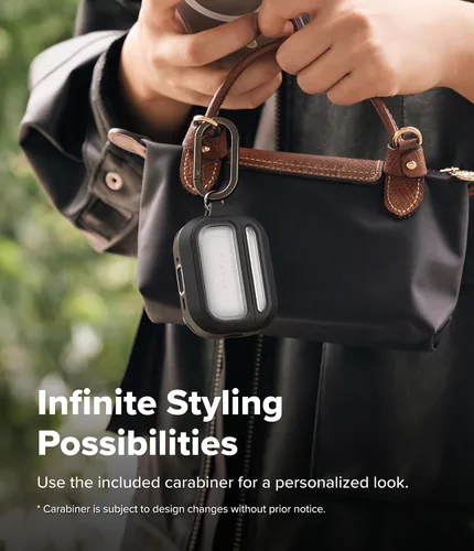 Vista 7 de Ringke UX - Funda magnética para AirPods Pro 3, a prueba de golpes, con mosquetón, transparente