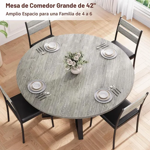 Vista 4 de Jocoevol Mesa de comedor redonda para 4 personas, mesa de pedestal circular para cocina, comedor, mesa de pedestal, muebles de cocina y comedor