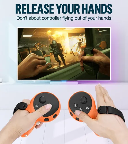 Vista 4 de Silicone Cover Set Compatible with OculusMeta Quest 3, VR Accessories Protective Cover Includes Controller Grips, Front Shell Headset Cover and Face