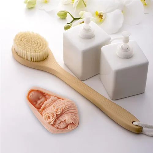 Vista 6 de Molde de silicona para bebé, molde de caramelo de chocolate, herramientas de decoración de pasteles, jabón para baby shower, molde de vela de jabón