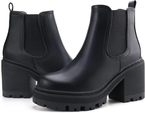 Vista 4 de firelli Botas Chelsea de moda para mujer, botas de plataforma clásicas