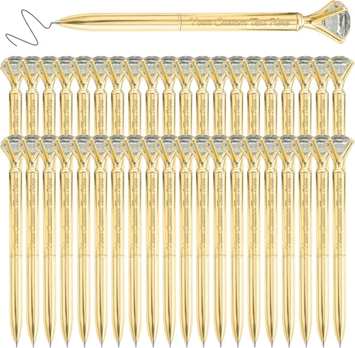 Vista 46 de Bolígrafos personalizados de diamantes personalizados con nombre a granel de metal de cristal grabado, bolígrafos divertidos brillantes a granel