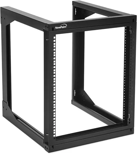 Vista 12 de NavePoint Rack de servidores 6U con puerta batiente, rack de montaje en pared para equipos de TI y AV de 19 pulgadas, 18 pies de profundidad