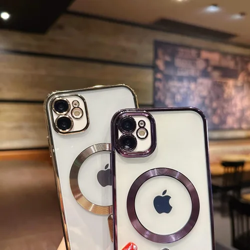 Vista 5 de Funda para iPhone 11 Pro [compatible con MagSafe] con protector de lente de cámara, ligera y chapada de lujo, a prueba de golpes, resistente funda