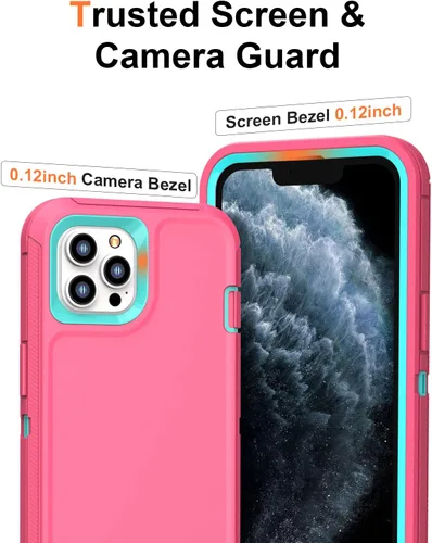 Vista 4 de Funda diseñada para iPhone 11 Pro Max protección resistente 3 en 1 de cuerpo completo con 2 protectores de pantalla, funda protectora resistente
