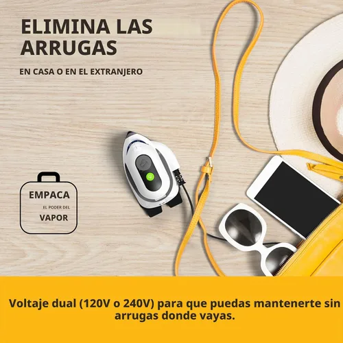 Vista 4 de Steamfast Modal - Plancha de vapor de doble voltaje para manualidades, suela antiadherente para arrugas persistentes, control de temperatura, tiempo