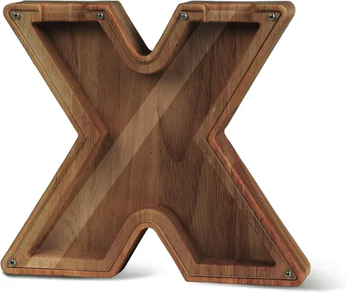 Vista 46 de Alcancía con nombre personalizado, 26 letras láser con texto personalizado, banco de monedas de madera, significado educativo, alcancía con nombre