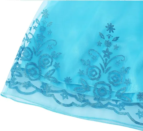Vista 9 de Aoiviss Disfraz de princesa Elsa para niñas, vestido de Frozen para Halloween, cumpleaños, cosplay
