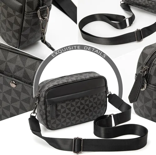 Vista 4 de Bolso cruzado para hombre, bolso de hombro para hombre para ir al trabajo, bolso de viaje Bolso de trabajo para hombre pequeño
