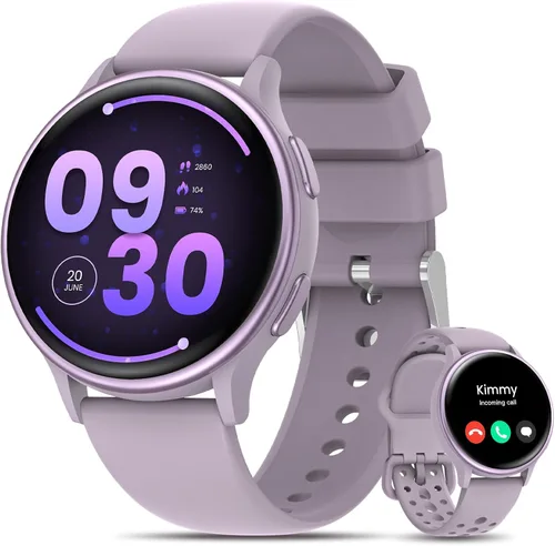 Vista 8 de Relojes inteligentes para mujer (respuesta/hacer llamadas), monitor de actividad de pantalla AMOLED de 1.27 pulgadas con monitor de frecuencia Rosa