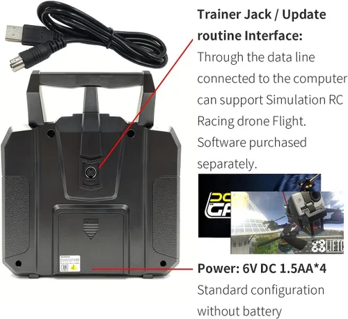 Vista 7 de Flysky FS-i6X 10CH 2.4GHz Controlador de transmisor RC con receptor FS-iA6B para barco RC Helicóptero RC Drone Multi-Rotor (Mode_2)