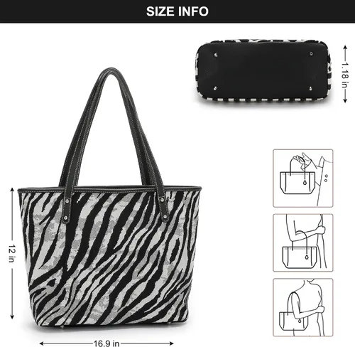 Vista 5 de Montana West Bolsa de lona occidental con patrón de moda para mujer, bolsa de hombro grande