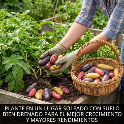 Vista 4 de Patatas de semillas de alevín de 3 libras Mezcla roja, amarilla y morada