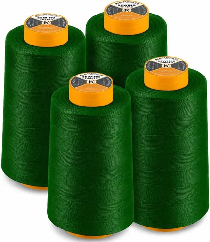 Vista 17 de AK Trading Paquete de 4 Conos de Hilo de Coser Multiusos Aqua (6000 Yardas Cada Uno) de Carretes de Hilo de Poliéster de Alta Resistencia a la Agua