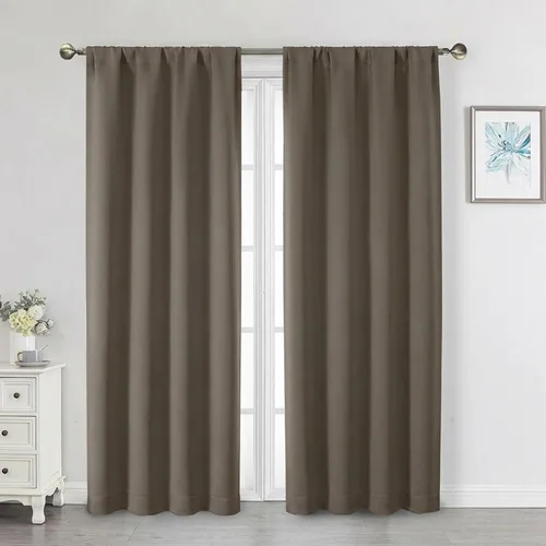 Vista 175 de Cortinas opacas para dormitorio, sala de estar, juego de 2 paneles de 54 pulgadas de largo, cortinas de oscurecimiento de habitación con aislamiento