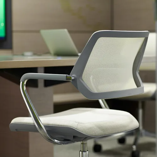 Vista 4 de Steelcase Silla QiVi, tela azul Jay