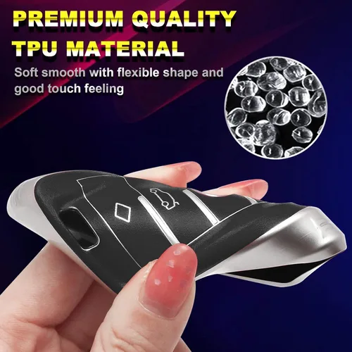Vista 2 de Xotic Tech para BMW 1 2 3 4 5 6 7 Series X1 X3 X4 Key Fob Cover TPU Front+ABS Shell Back Case Protector de llave