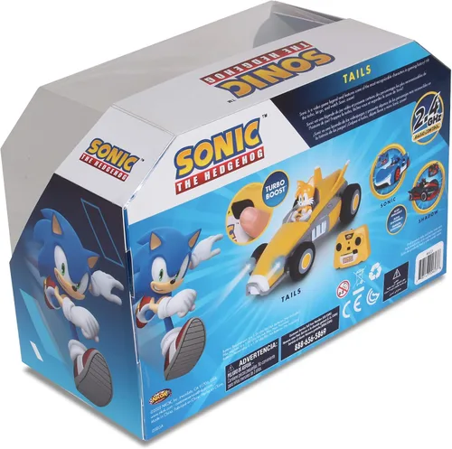 Vista 5 de NKOK Sonic Racing RC Car - Tails the Fox, 2.4GHz Turbo Boost, mayores de 6